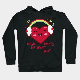 Music Makes My Heart Beat Kawaii Hoodie